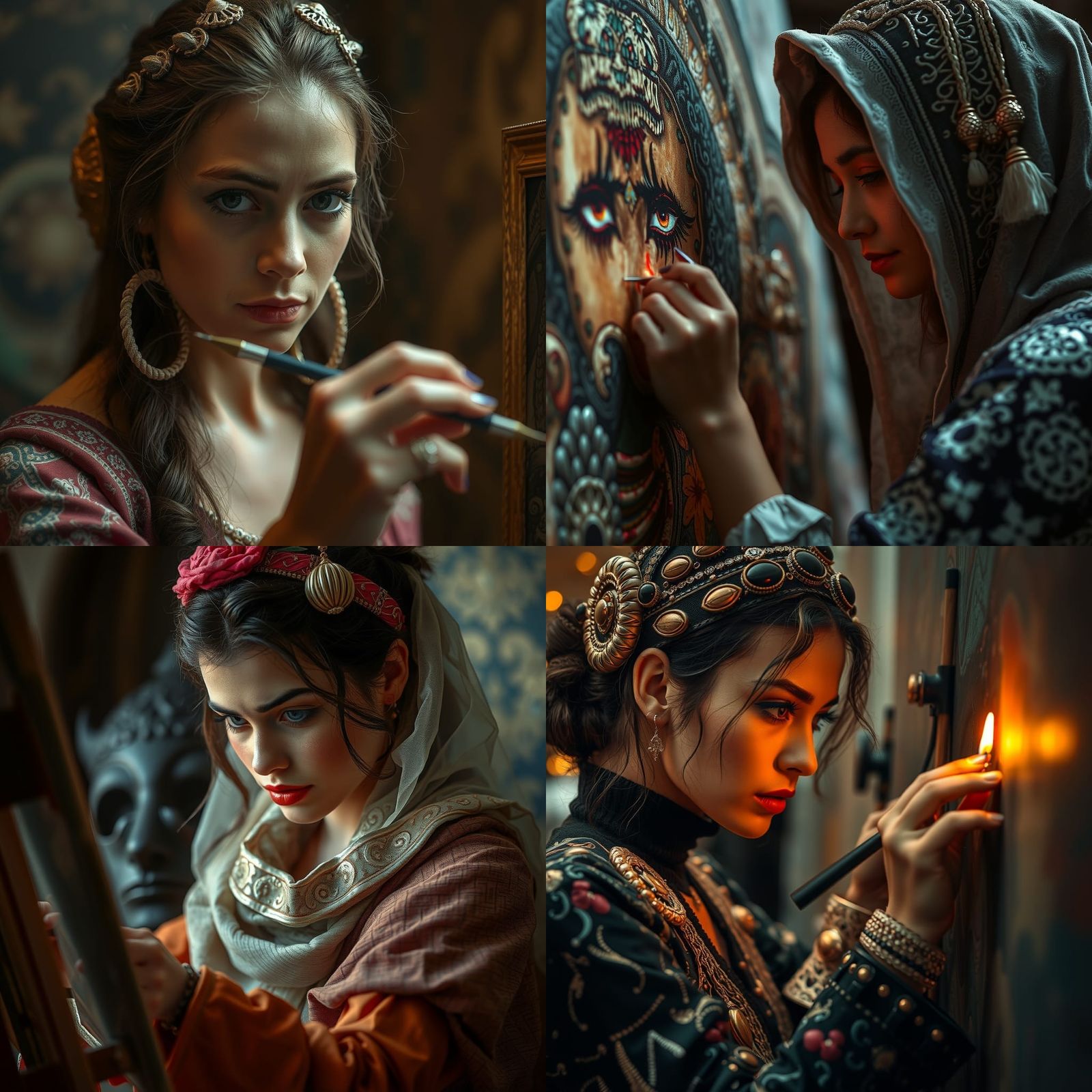 Hyperrealistic Artist Paints a Masterpiece with Sharp Focus