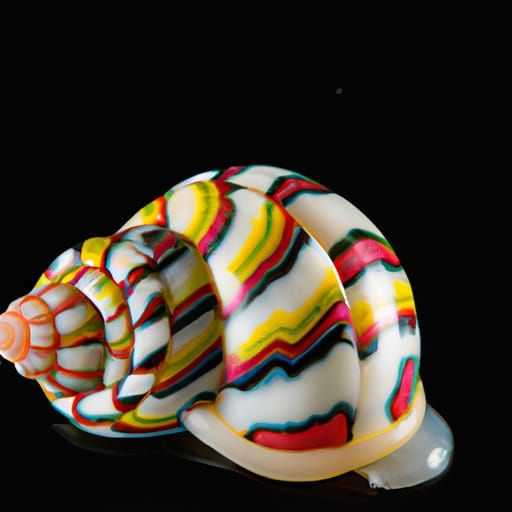 Rainbow Candy Cane Snail: Detailed Matte Painting