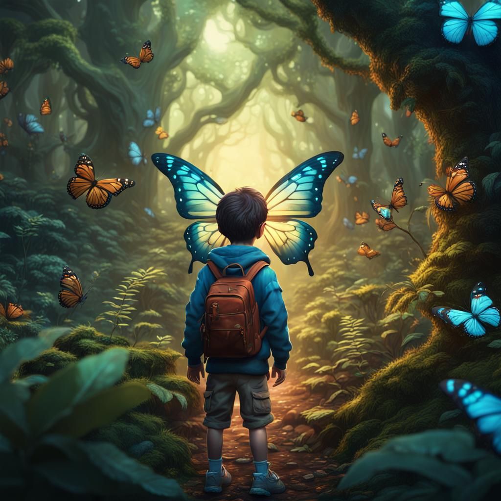 Enchanted Butterfly Forest Concept Art