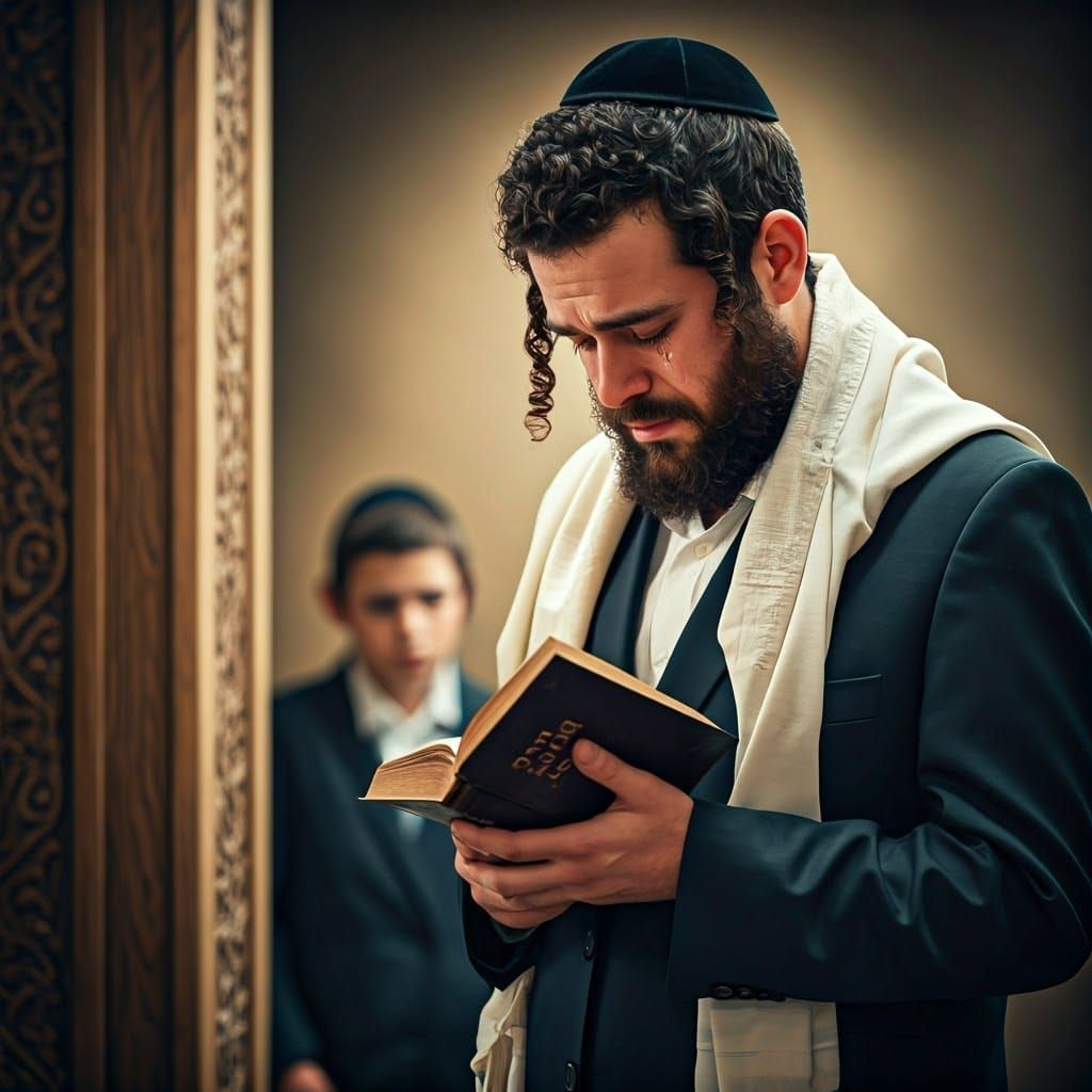 Jewish Man Praying, Impressionistic Style