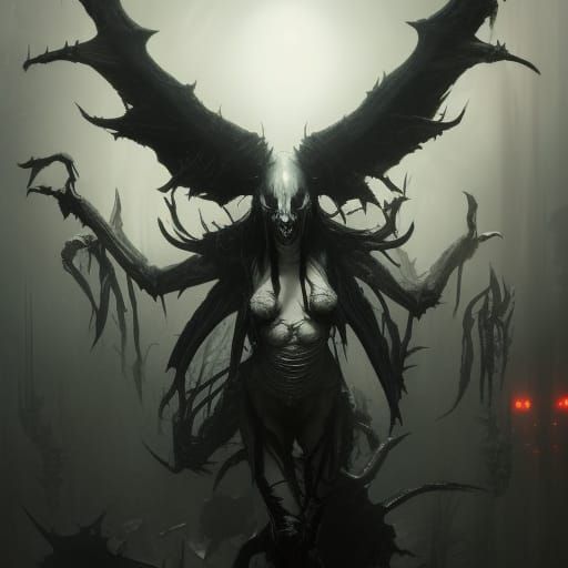 High Gothic Demonic Skeleton with Twisted Horns