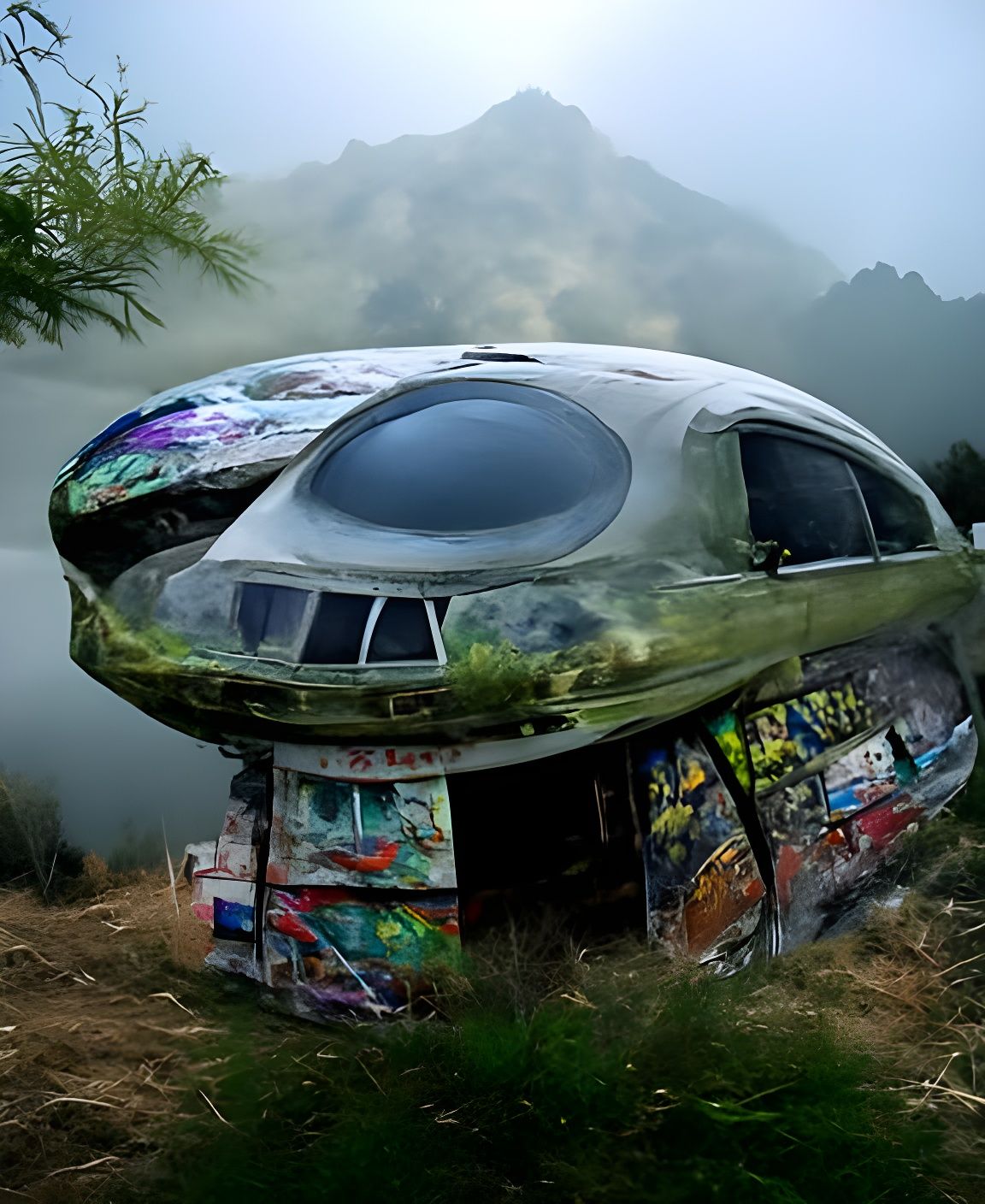 Abandoned UFO Hotbox: Hyperdetailed Sci-fi Fantasy