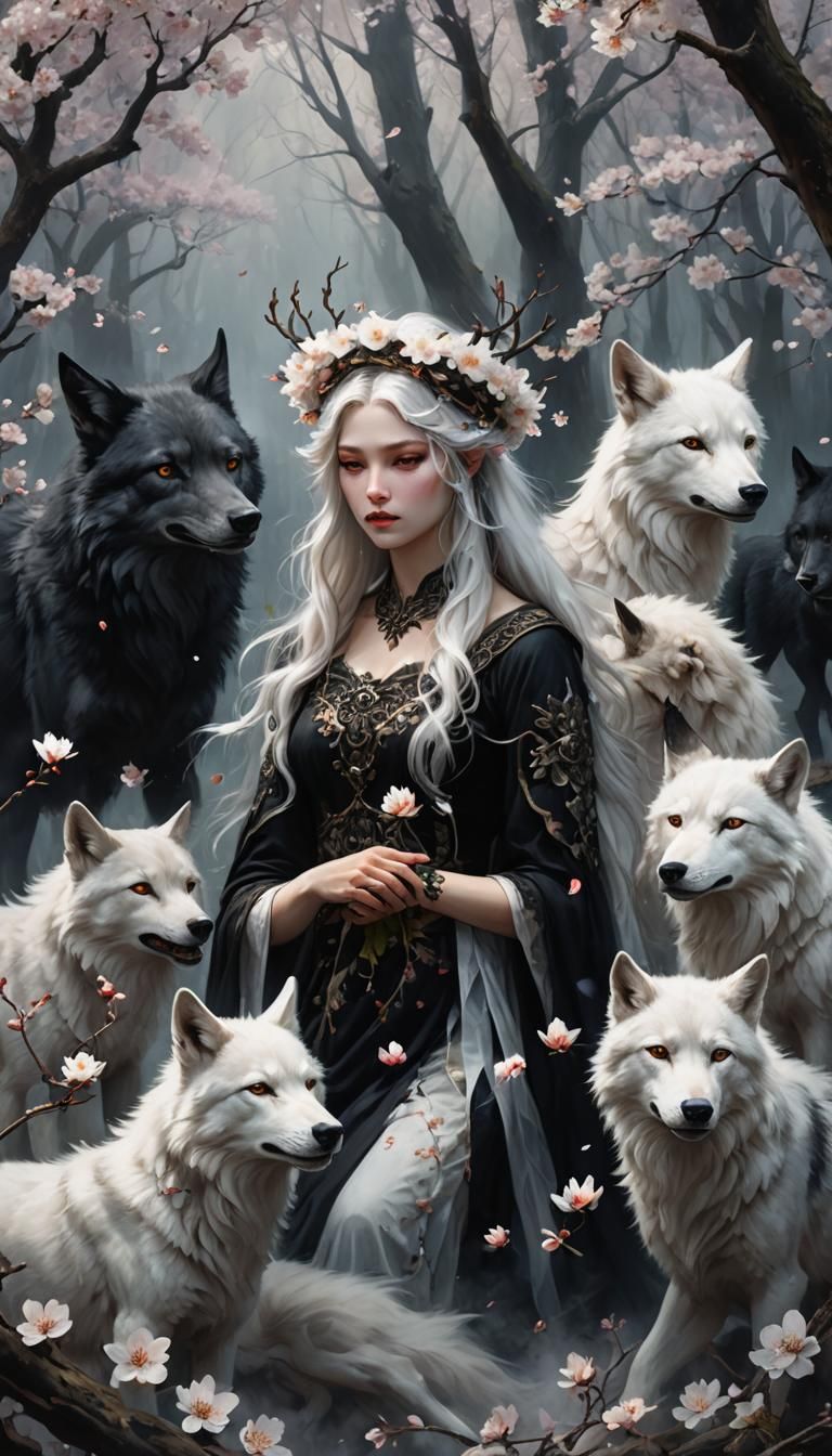 Ethereal Fairies Crown Mythical Monster in Dark Wood