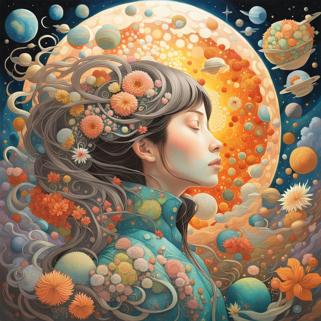 Celestial Birth: A Surreal Space Art in 8K