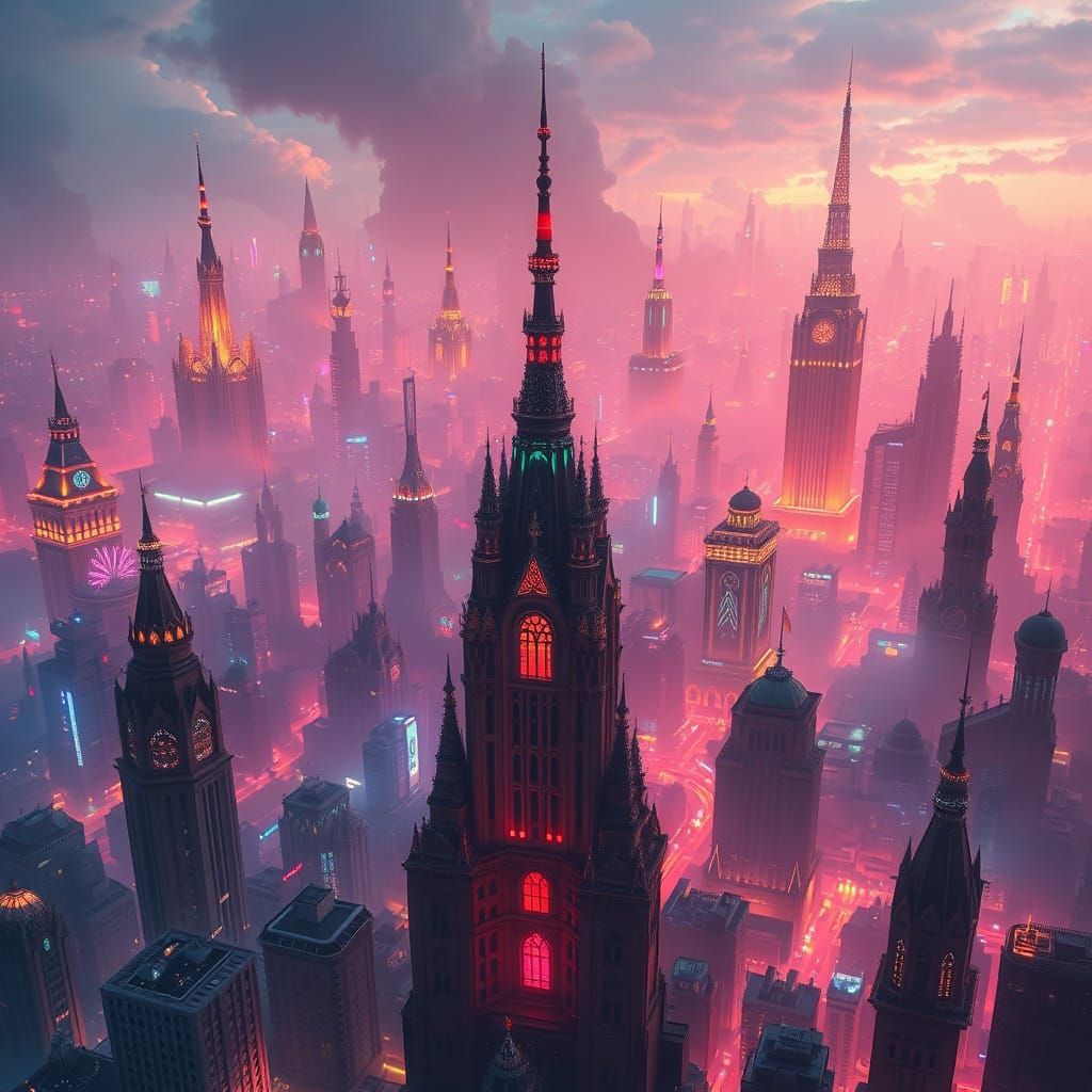 Vibrant Metropolis Erupts in Cosmic Flames