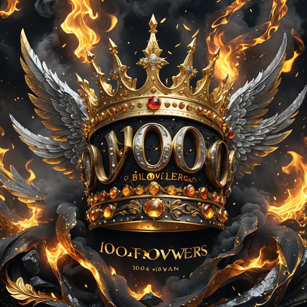 Luxurious Golden Crown with Jewels and Wings