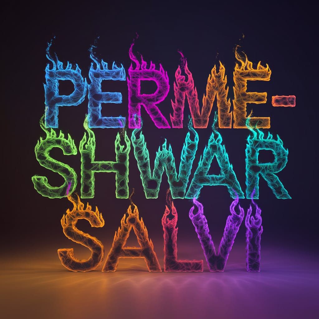 Flaming Name Typography in 3D Render