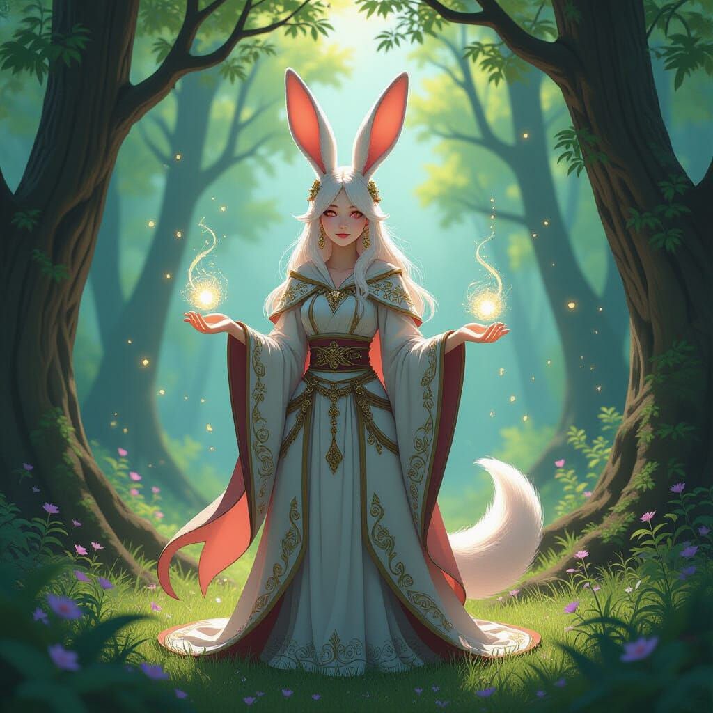 A rabbit vastaya mage