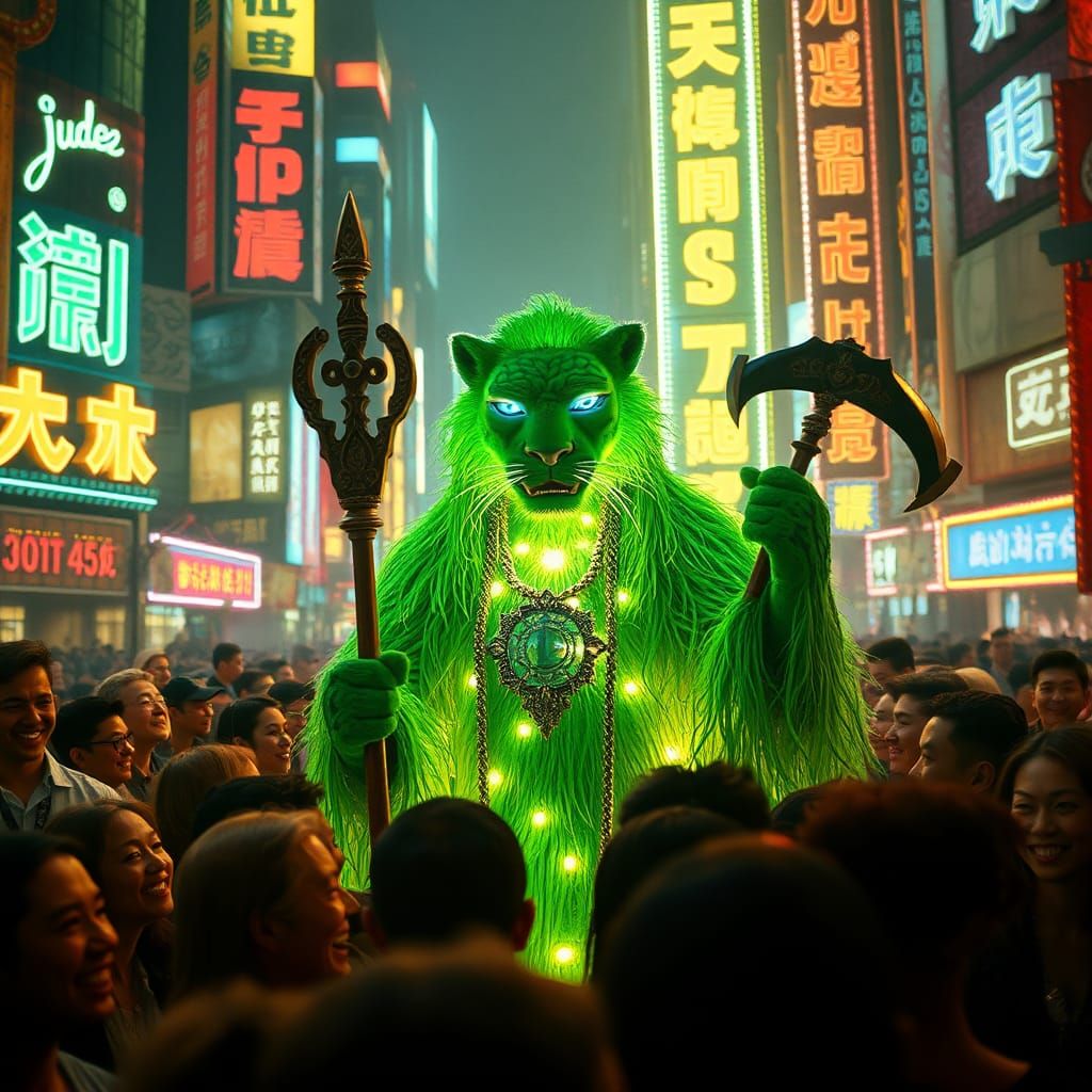 Green Leopard God in City of Tides