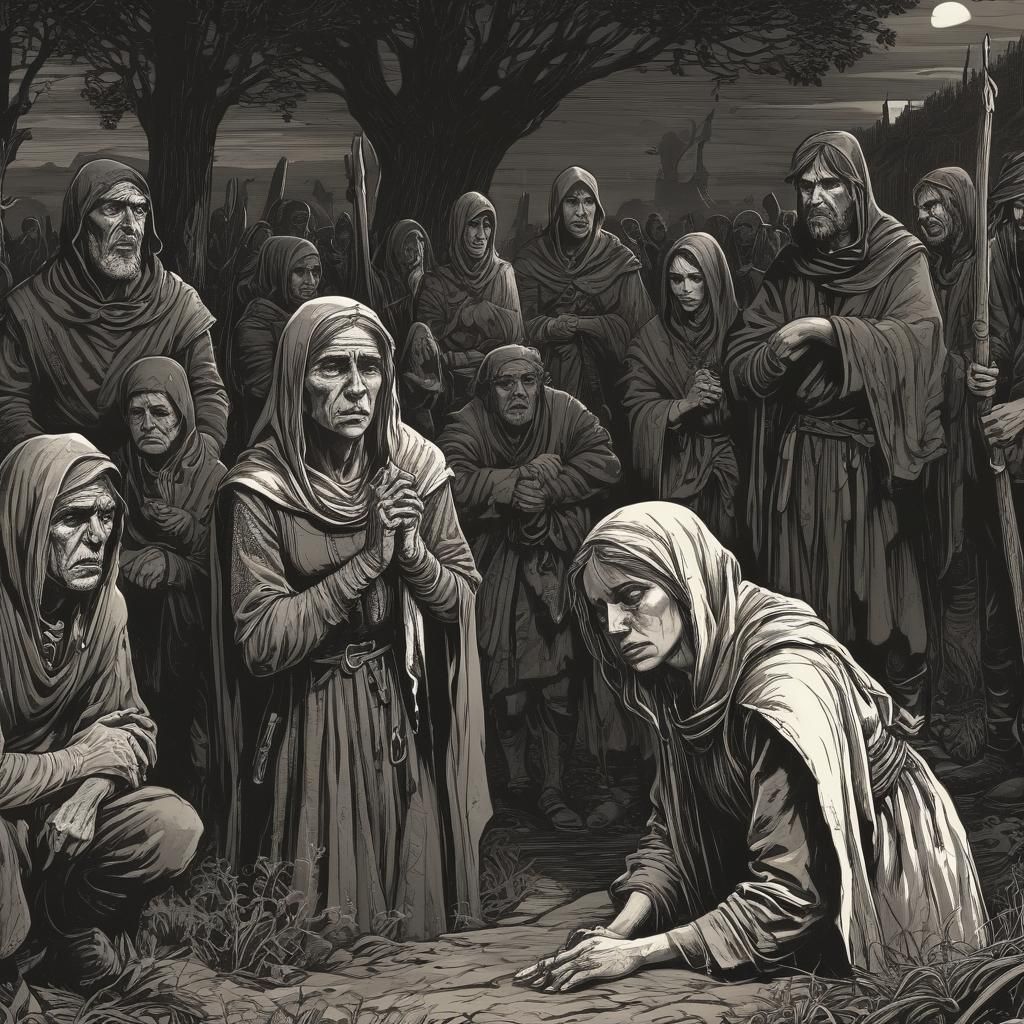 Dark Fantasy Farmers in Medieval Dungeons and Dragons Art