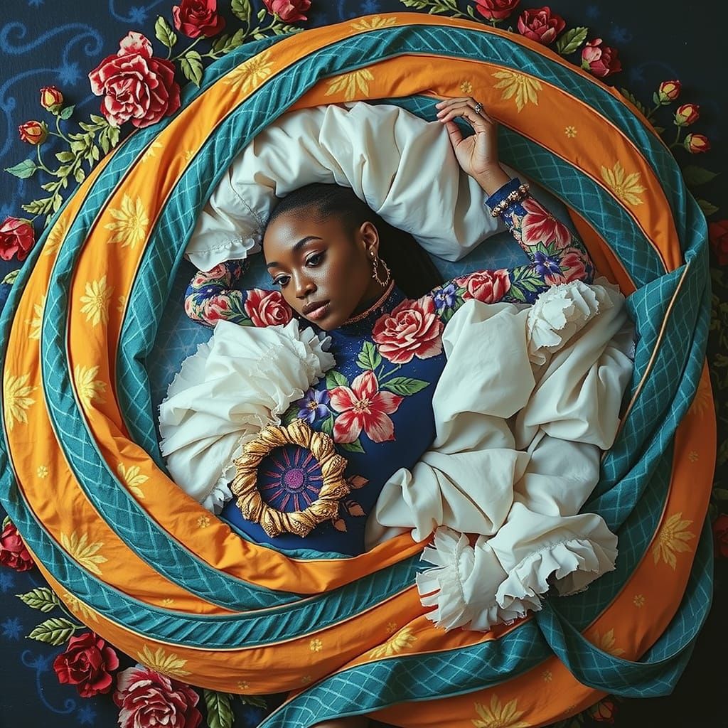 Psychedelic Garden Bloom with Cosmic Mystery