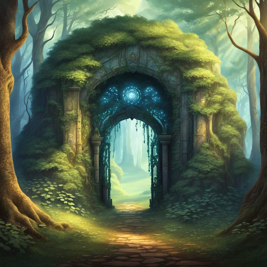 Ancient Portal to an Enchanted Forest
