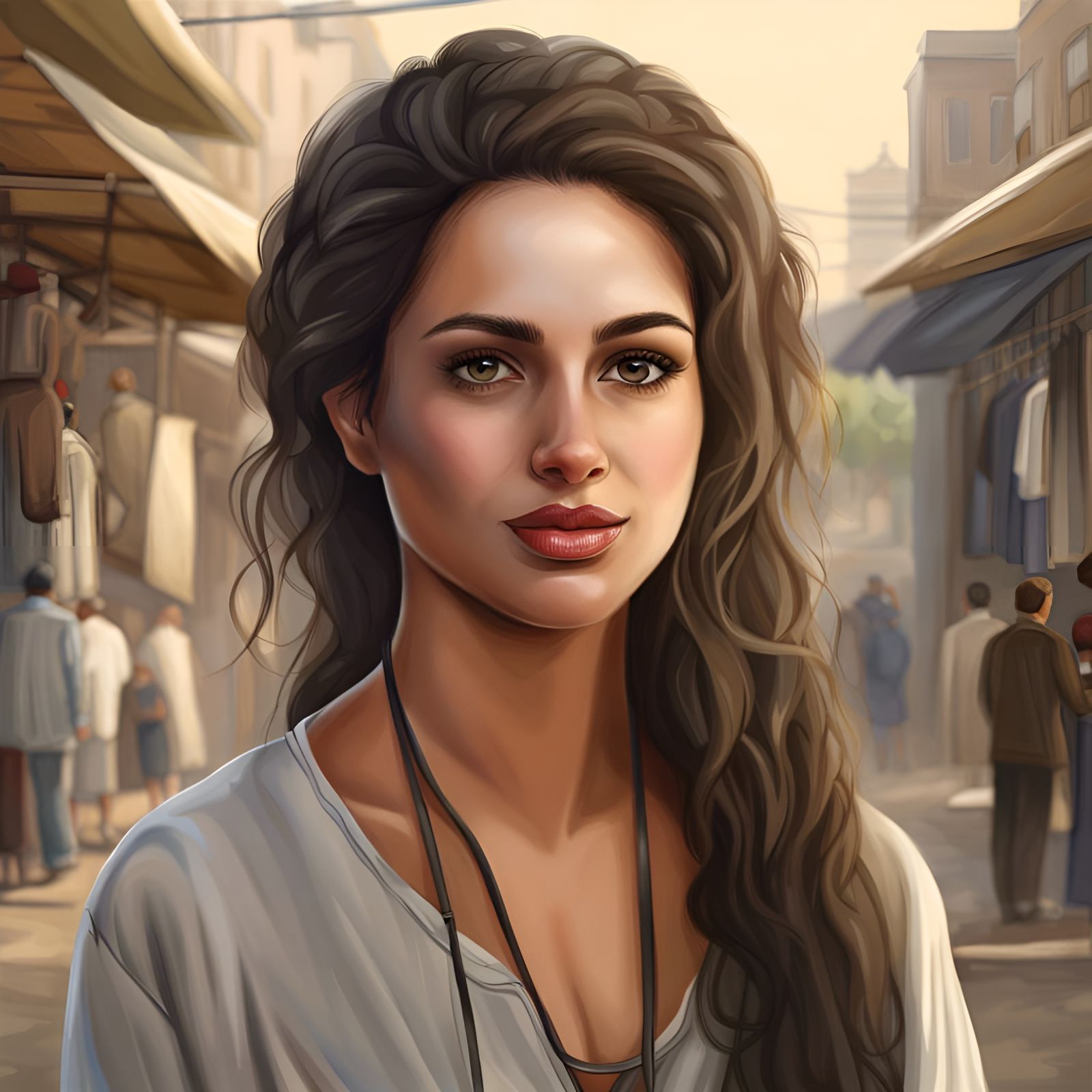 Realistic Portrait of a Beautiful Israeli Woman