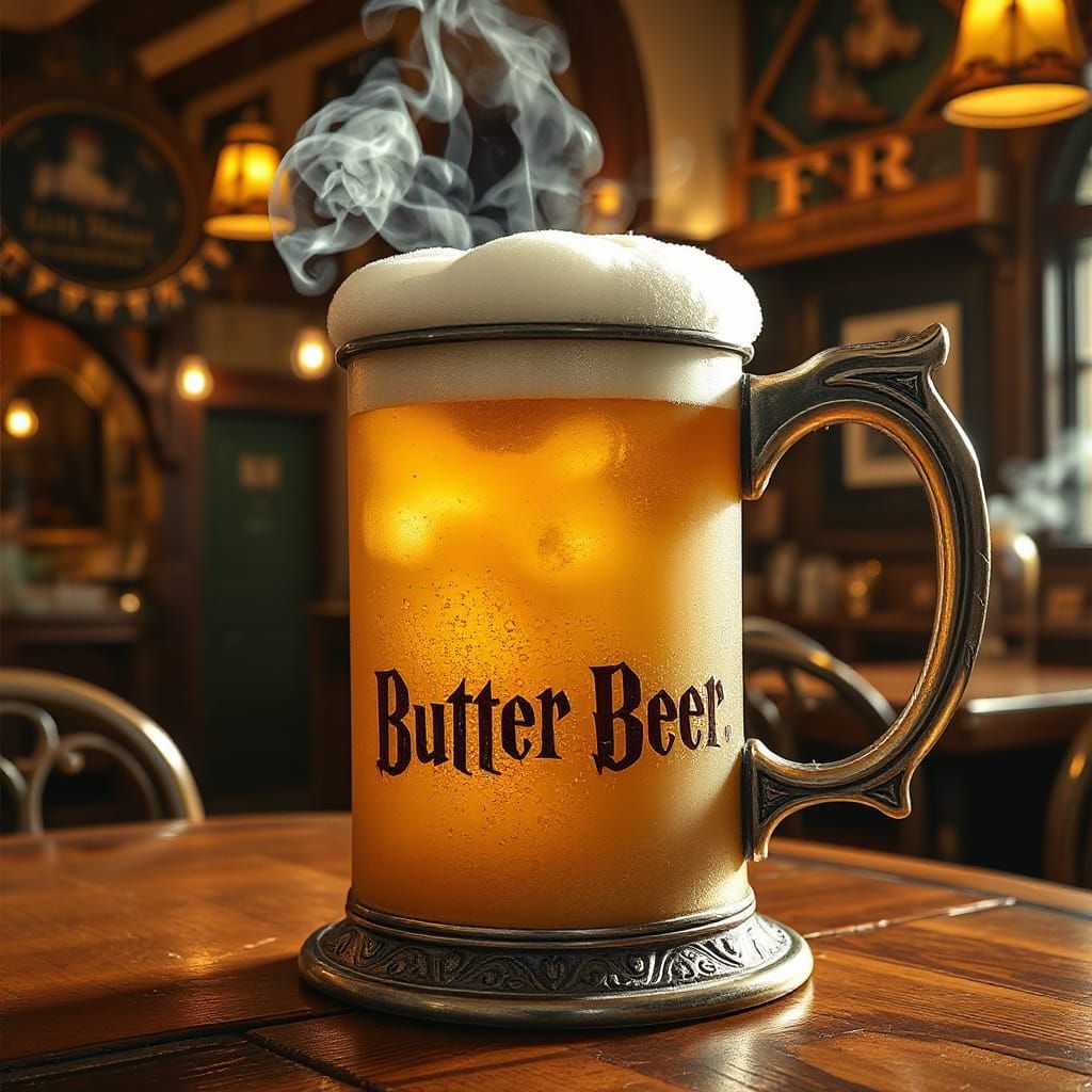 Frothy Golden Butterbeer in Ornate Tankard