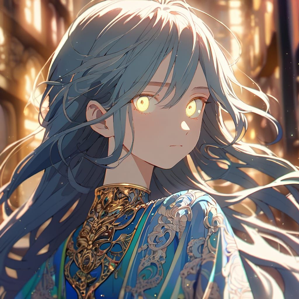 Anime Goddess Radiates Elegance in Soft Focus