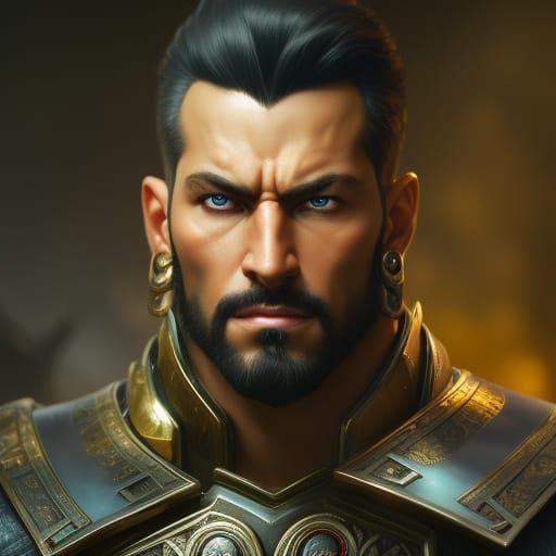 Fantasy Barbarian Warrior Portrait in Hyperrealistic Style