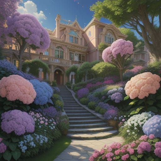 Ethereal Mansion Blooms in Vibrant Paradise