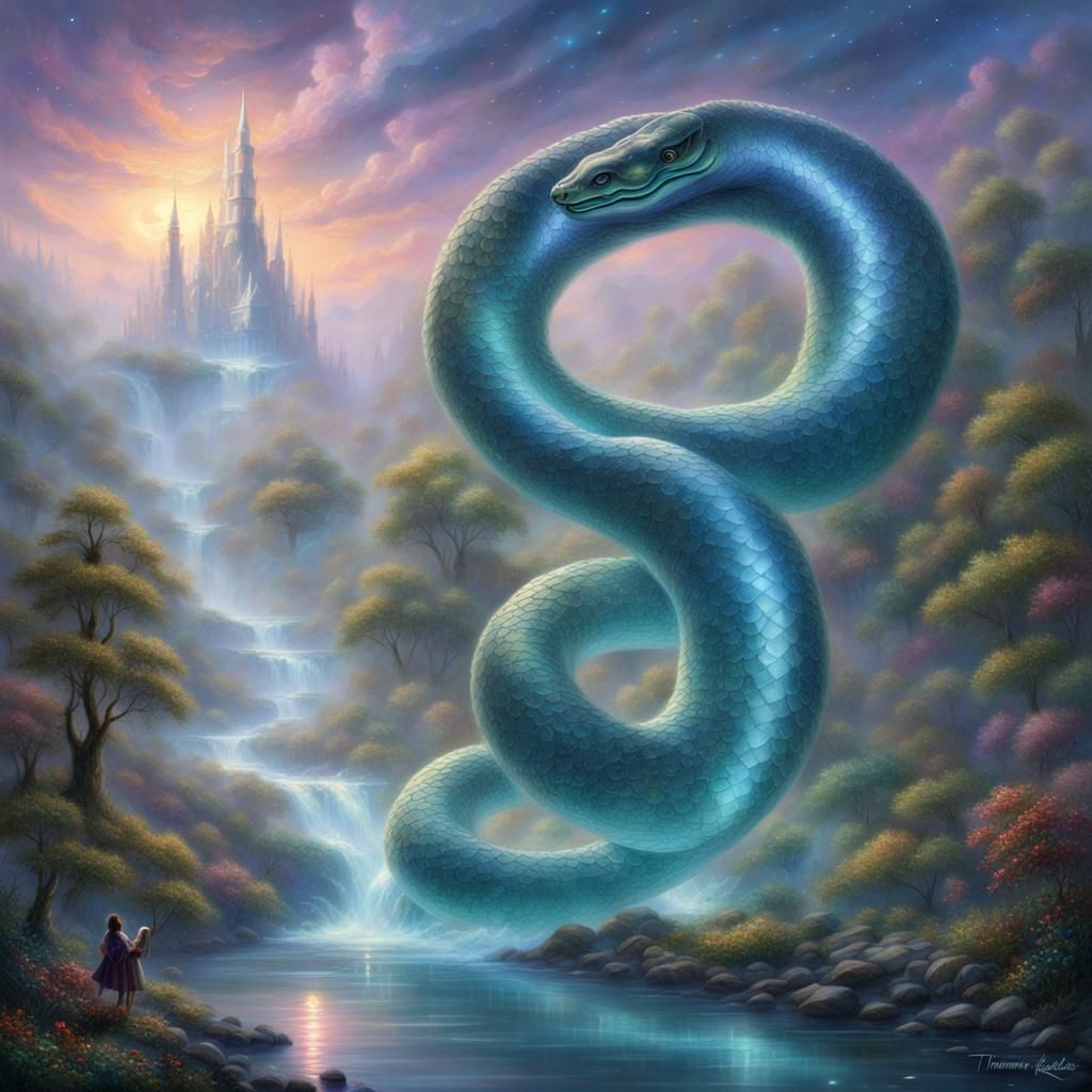 Iridescent Robotic Serpent Glides Through Galaxy