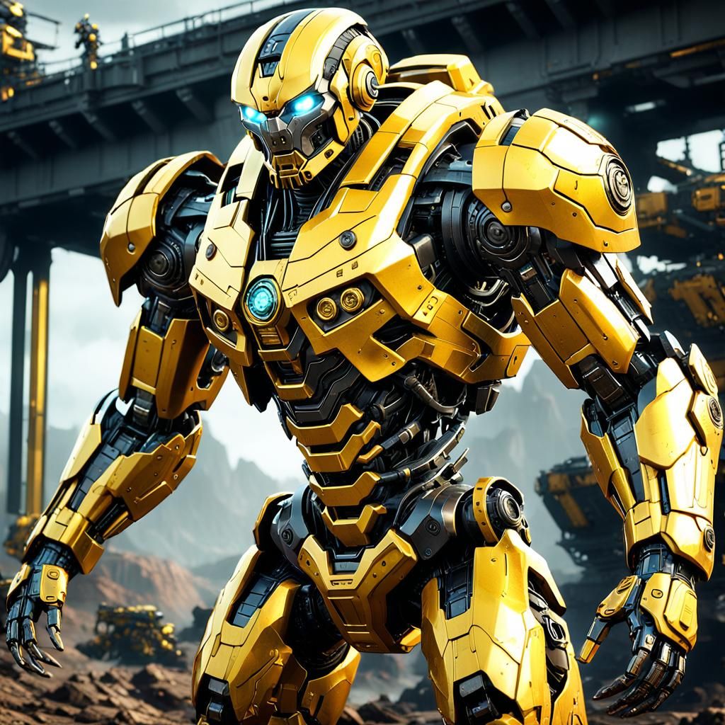 Badass Mecha Wolverine in Yellow Costume