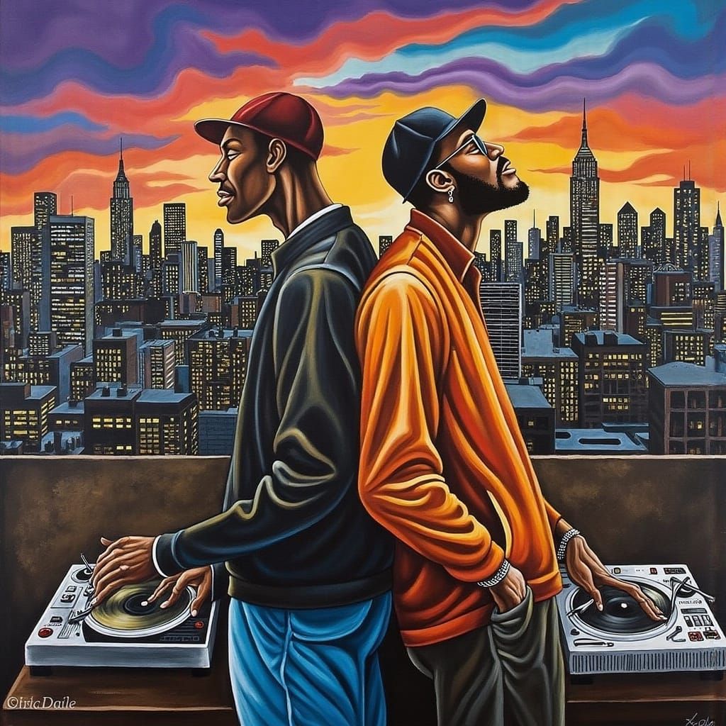 Hip Hop Legends Eric B. and Rakim in Urban Landscape