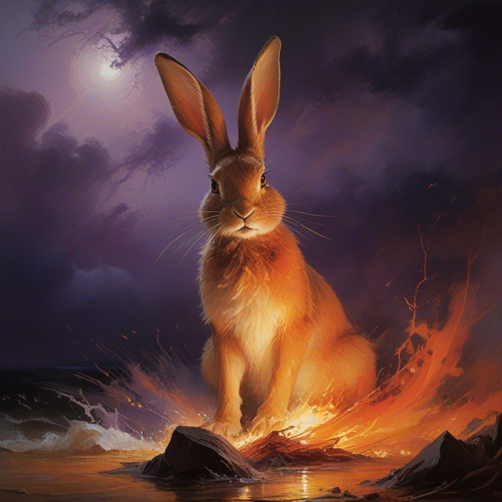 Evil Romanian Rabbit of Fire in Trick-or-Treat Scene