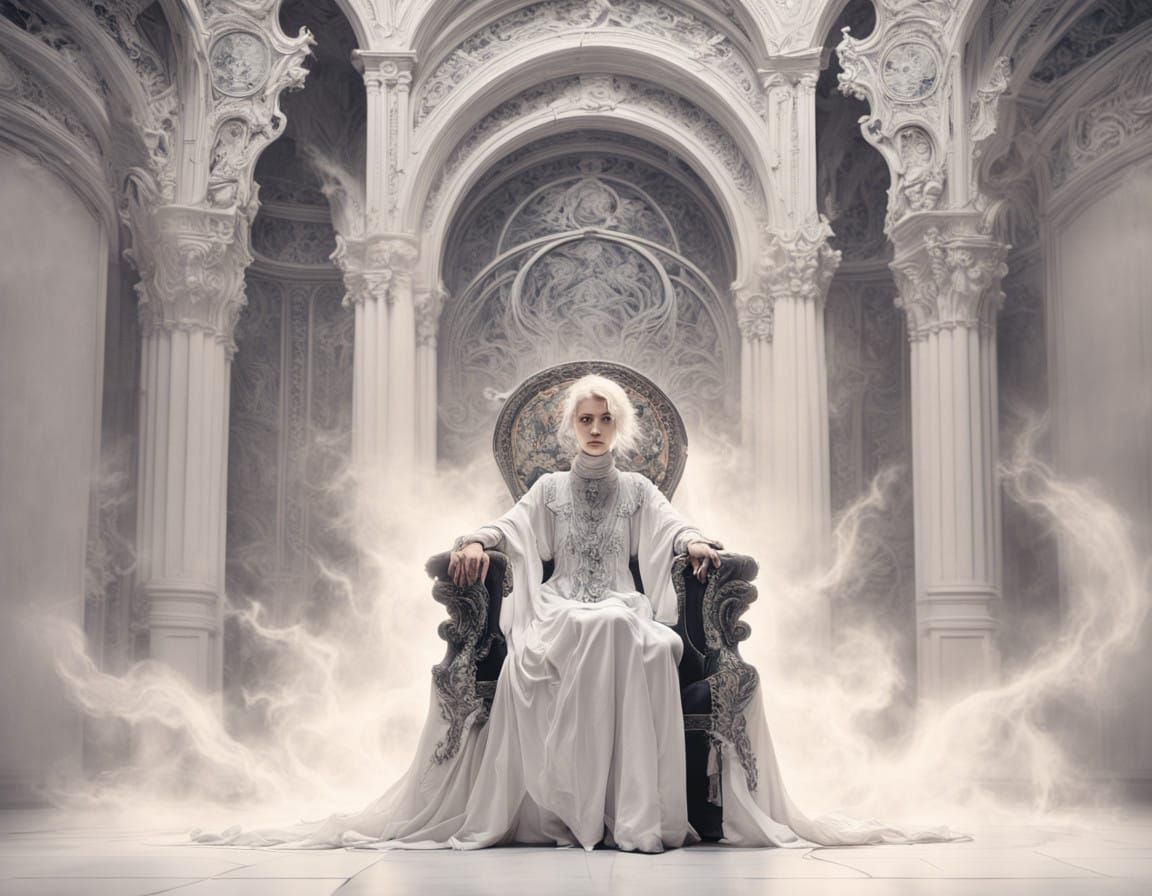 Ethereal Goddess in Gothic Biomechanical Splendor