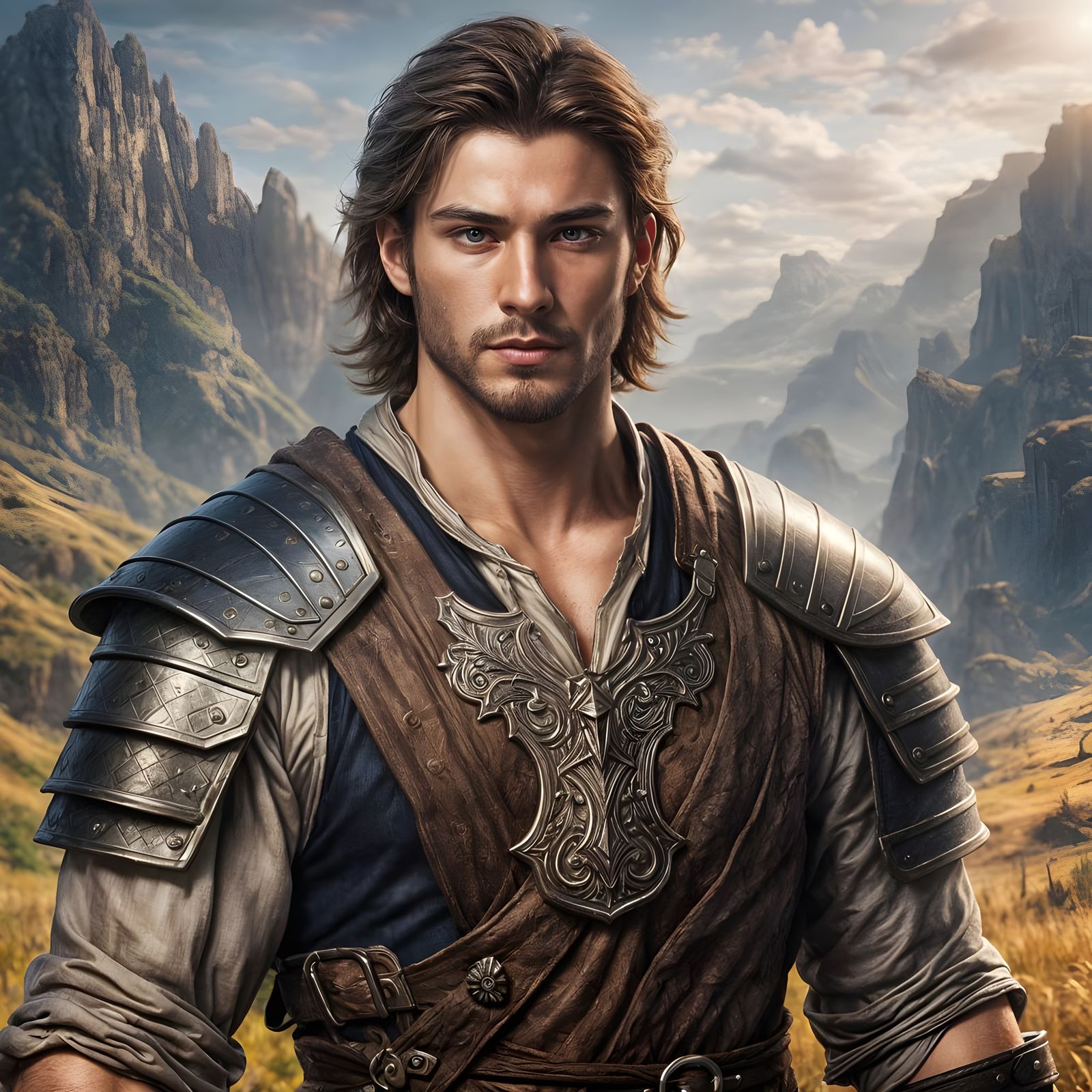 Attractive Young Swordsman Portrait in 8k Resolution