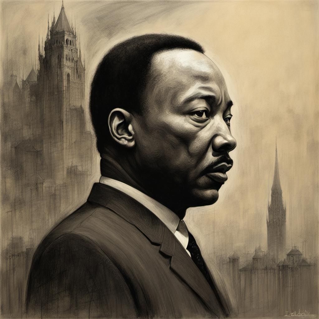 Martin Luther King Jr in Beksinski Style