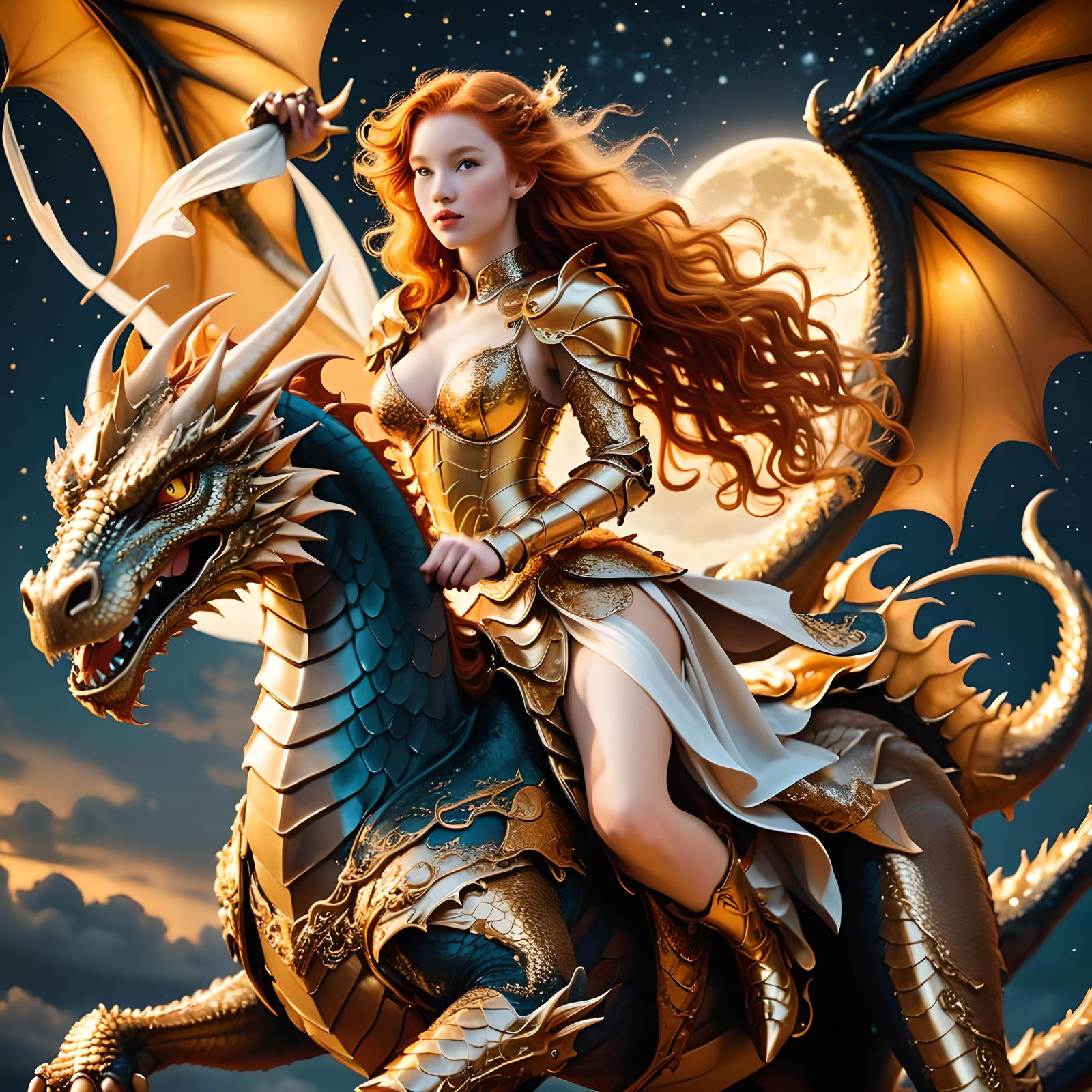 Boris Vallejo inspired pin-up art. Medium shot. A twenty one...