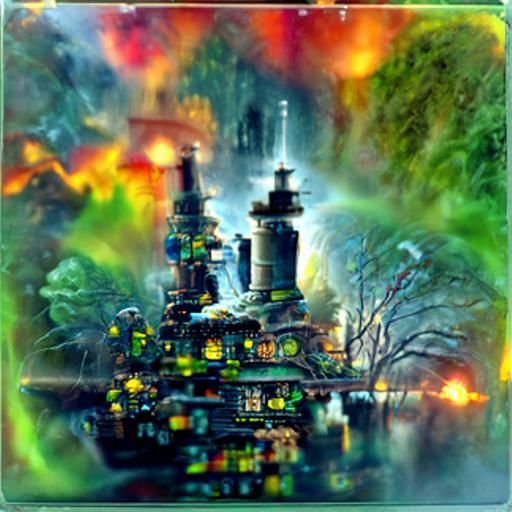 Radioactive Puzzle Piece in Ethereal Fantasy Style