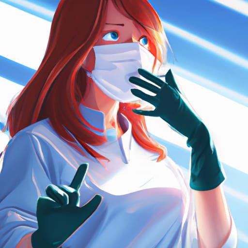Anime Illustration of a Cool Red-Haired Dentist