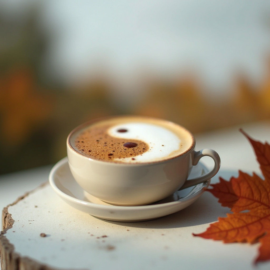 Yin-Yang Pumpkin Spice Cappuccino Art