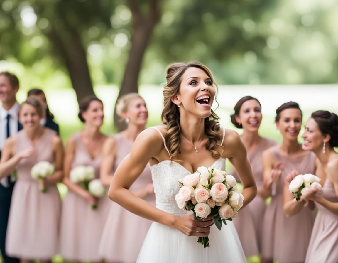 Bride Tosses Bouquet in Professional Photography Style