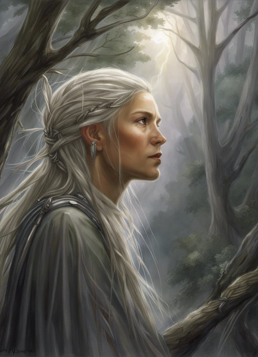 Sigfrid: Huntress Overlooking Dark Forest