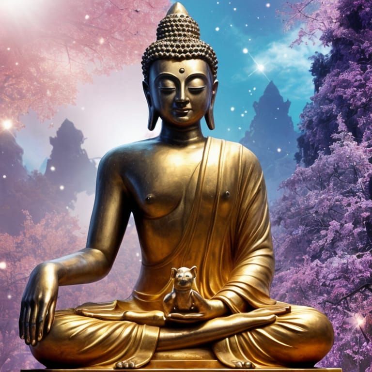 Cosmic Canine Meditates on Enlightenment