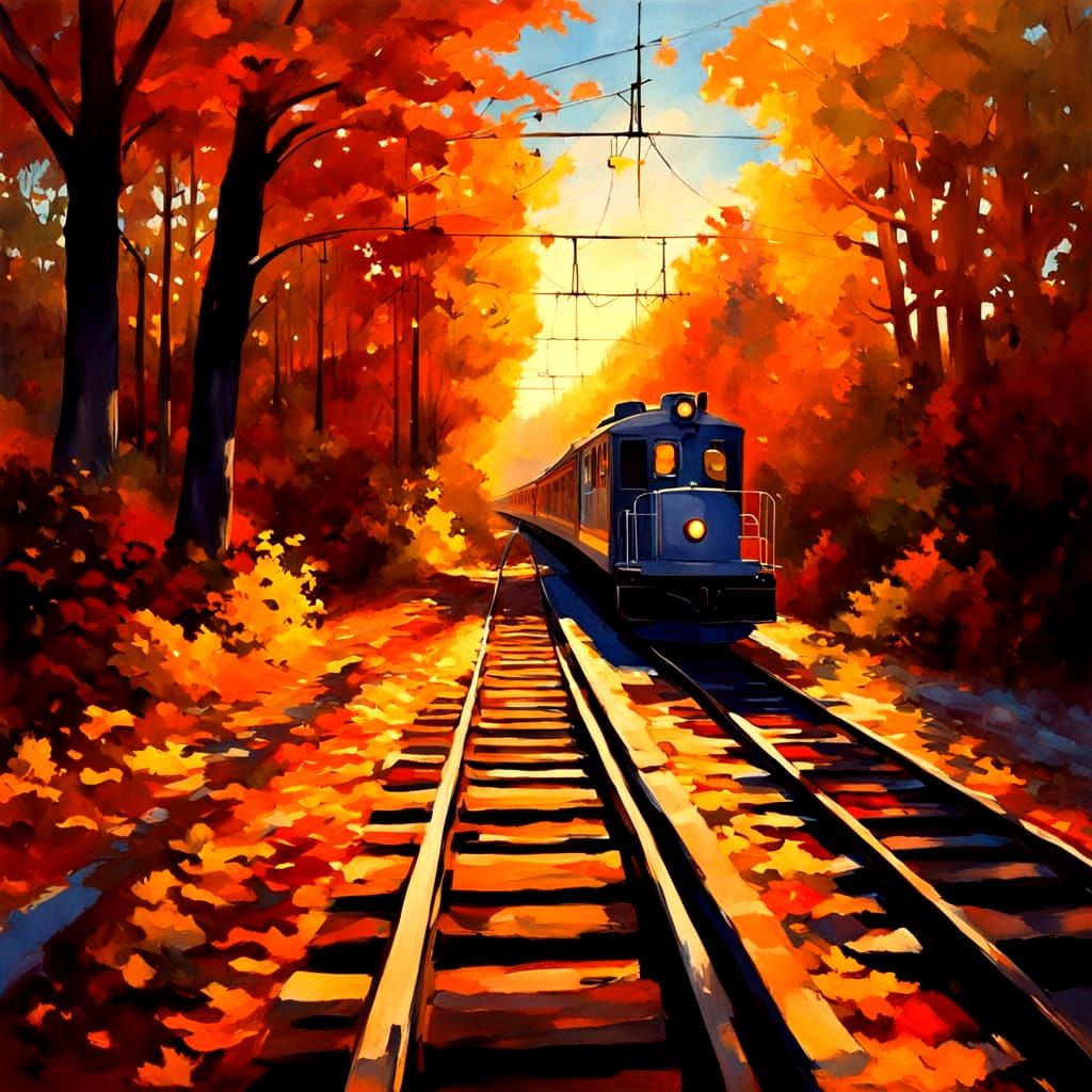 Trains in Vibrant Autumn Hues
