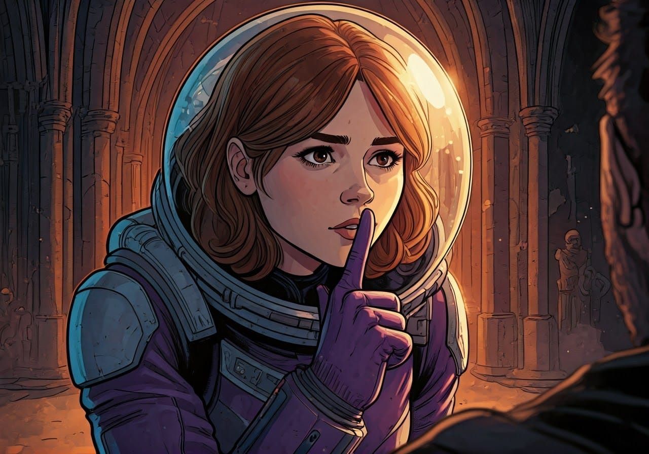 Clara Oswald in a Medieval Fortress, Worrying in the Shadows