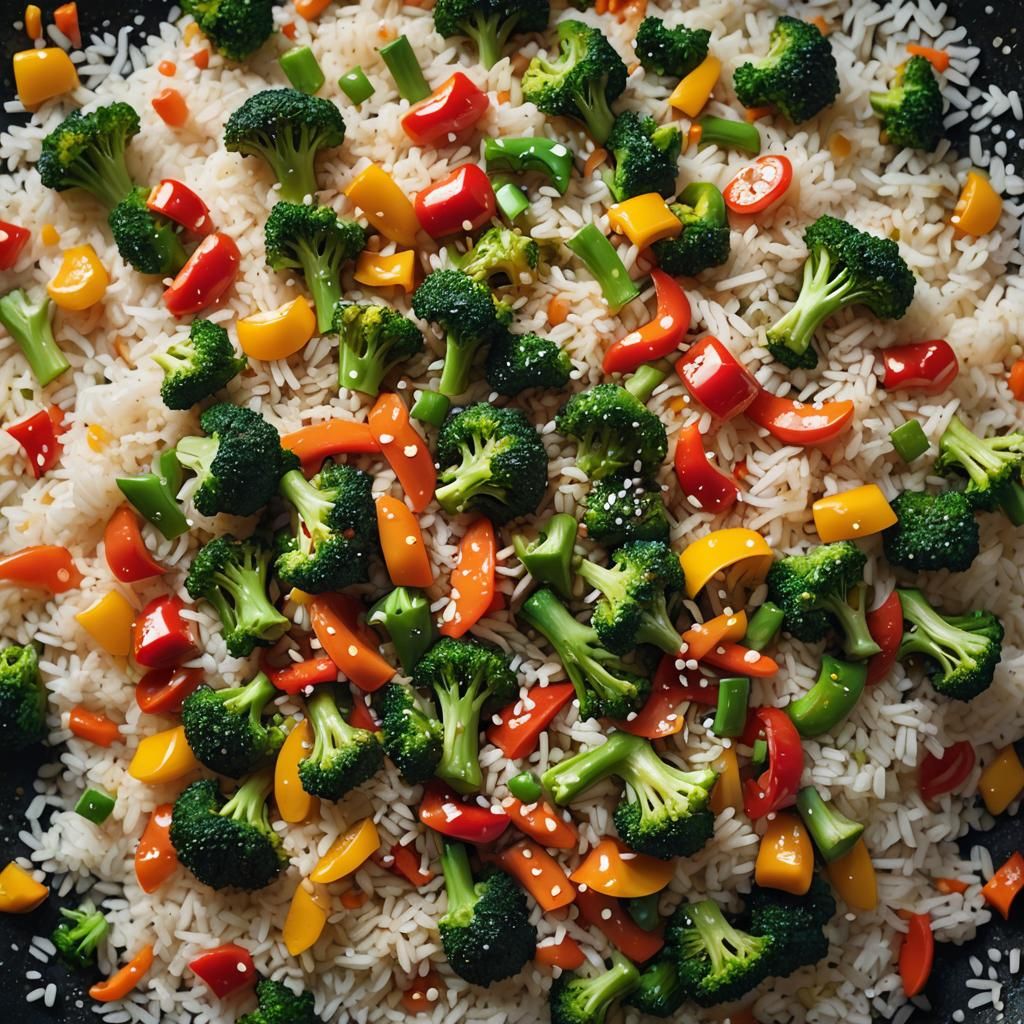 Cinematic Close-Up of Vegetable Stir-Fry