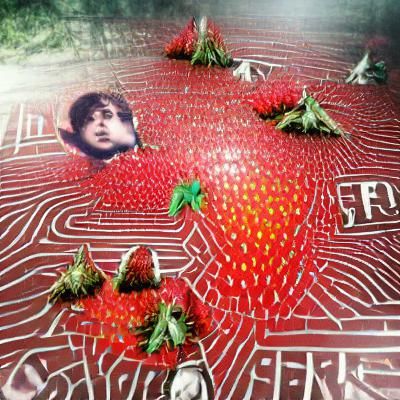 Surreal Strawberry Field Forever Landscape