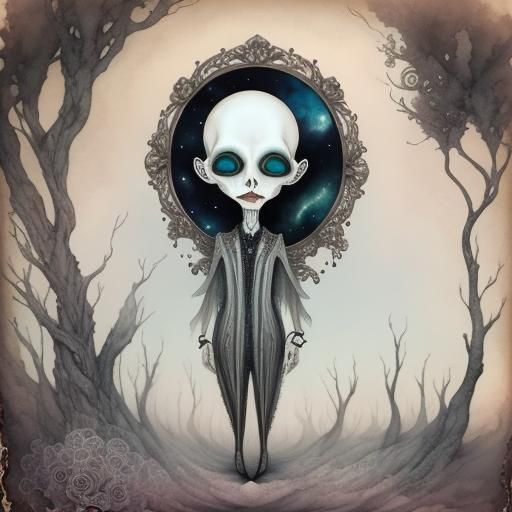 Surreal Man's Search: Alcohol Ink Art