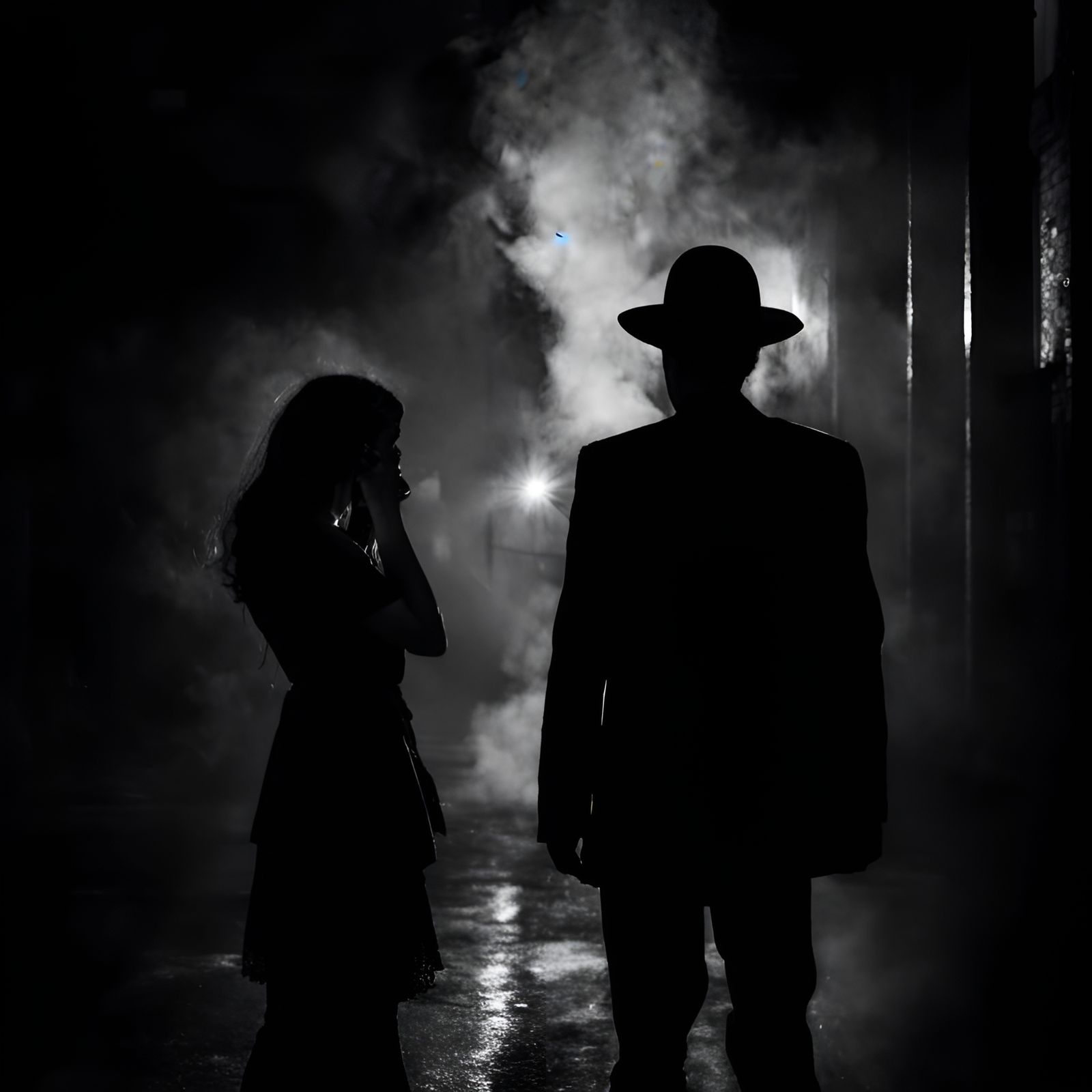Film Noir Alleyway Encounter