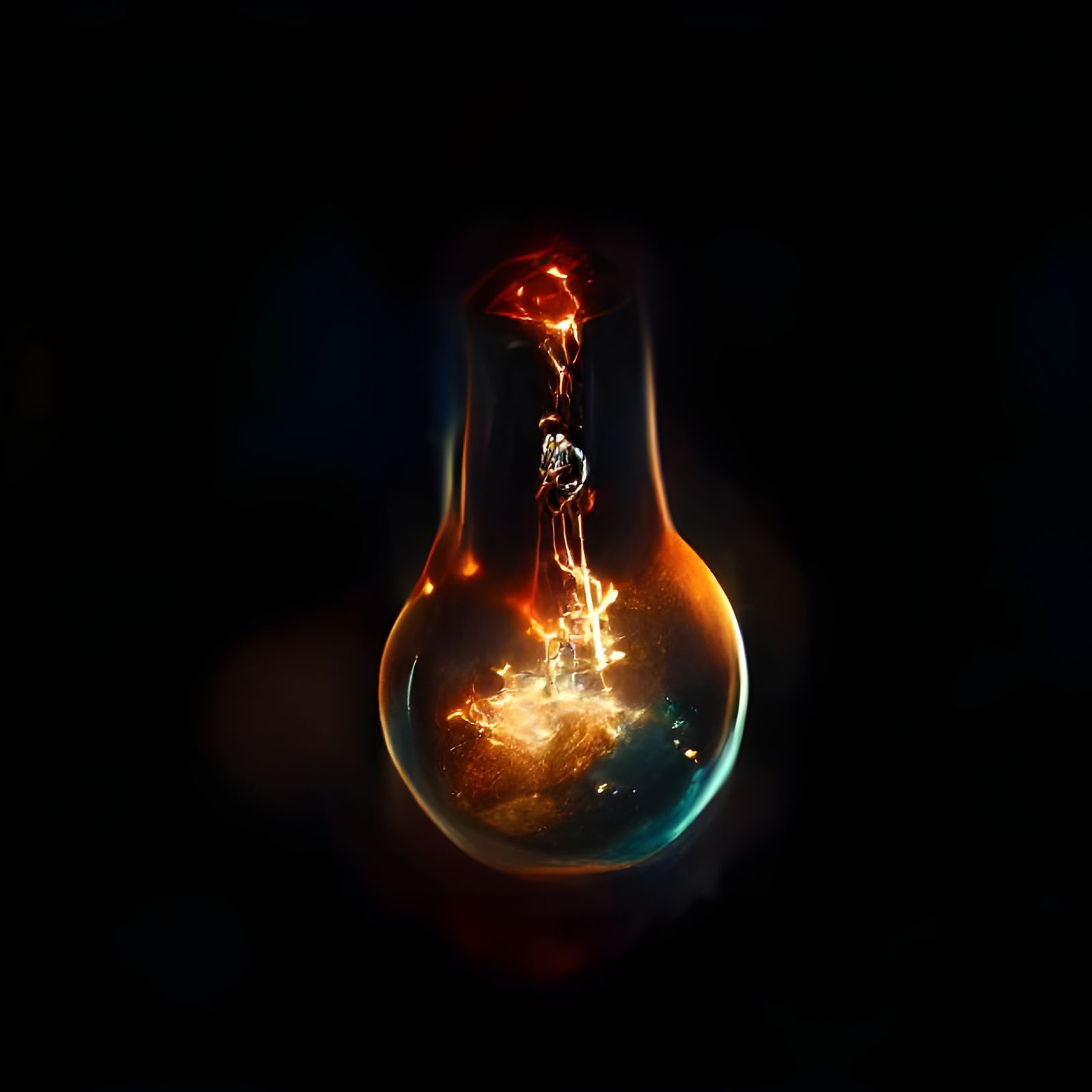 Cosmic Magic Inside a Lightbulb, Hyperrealistic Digital Art