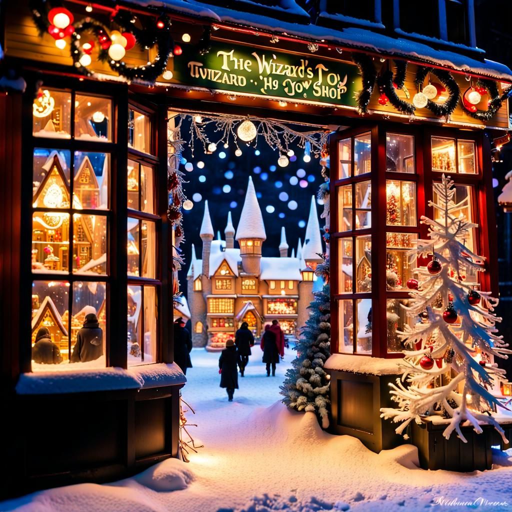 Magical Toy Shop Window Display at Christmas