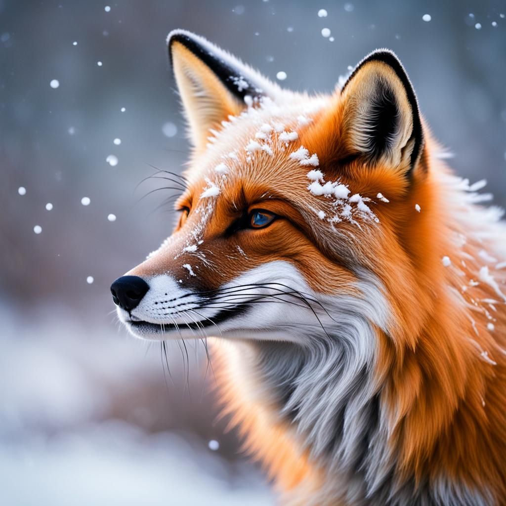 Frozen Fox in Winter Stillness