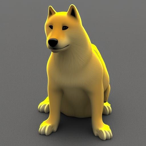 Doge Meme in 3D Rendering