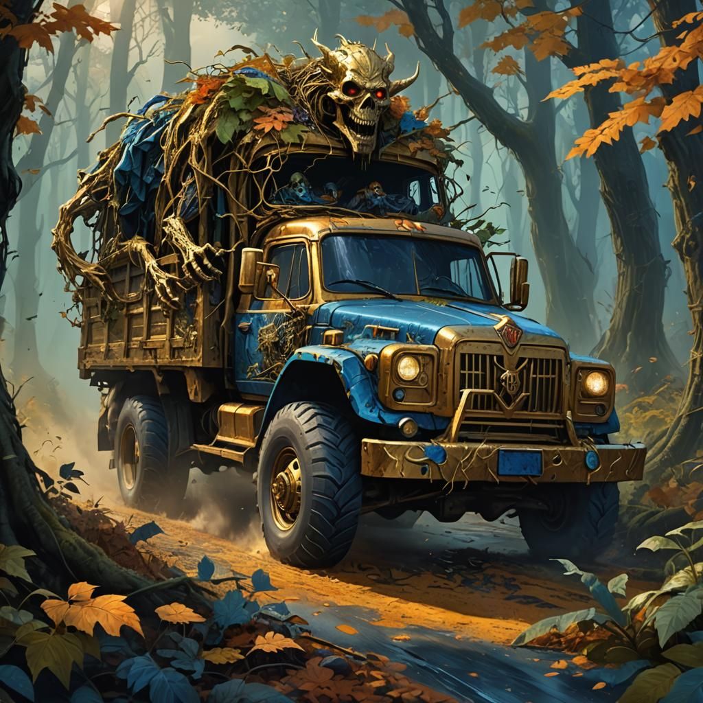 Undead Driver in Mystical Forest Concept Art