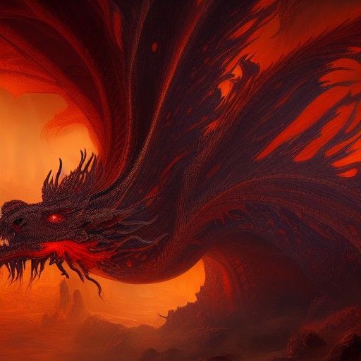 Ethereal Fire Dragon in Fantasy Concept Art