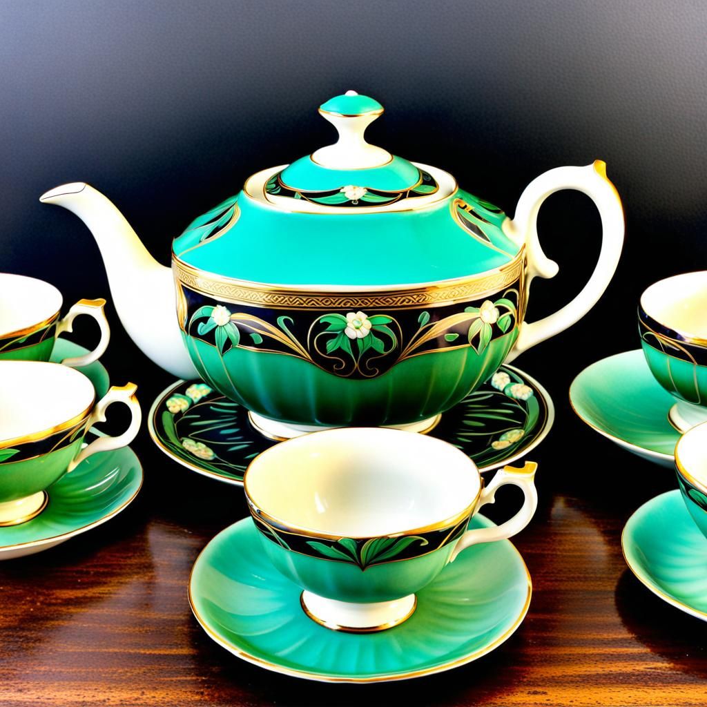 Royal Doulton Tea Service in Art Deco Style