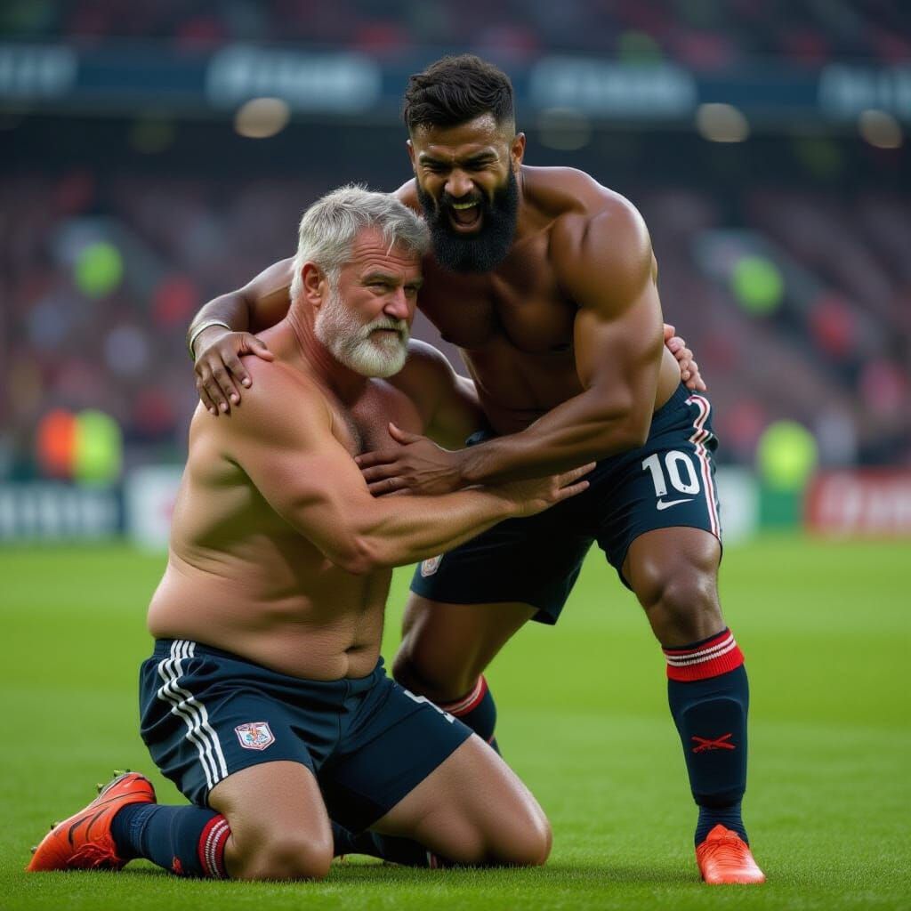 Soccer Players in Dramatic Cinematic Scene