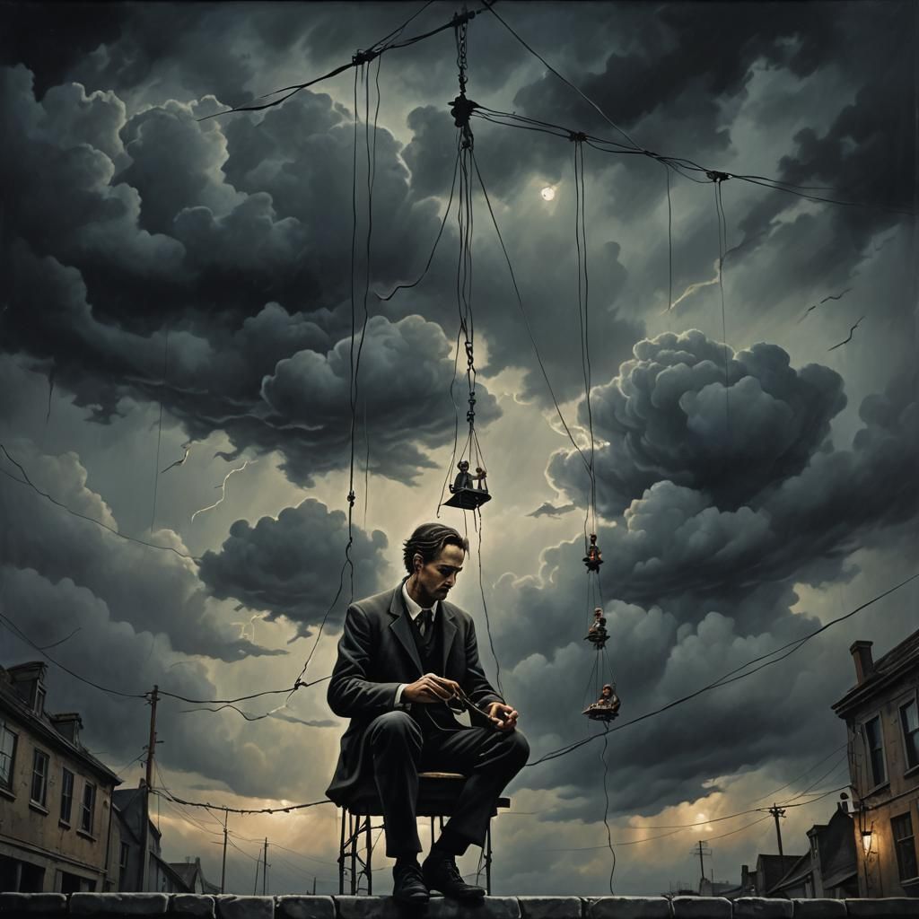 Surreal Gothic Marionette: Cinematic Horror Painting